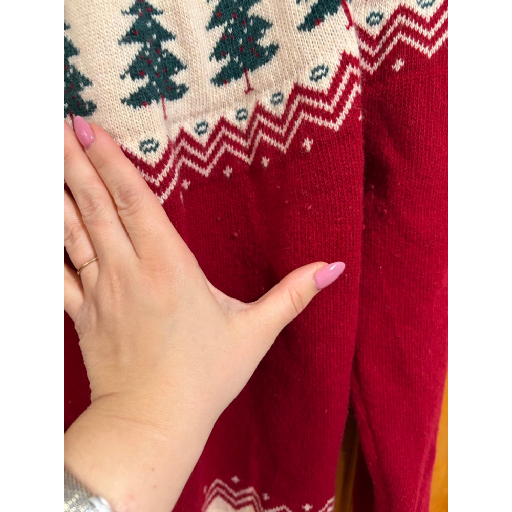 Kiel James Patrick Cabin Sweater Wool Fair Isle Christmas Trees Cozy L - Picture 6 of 9